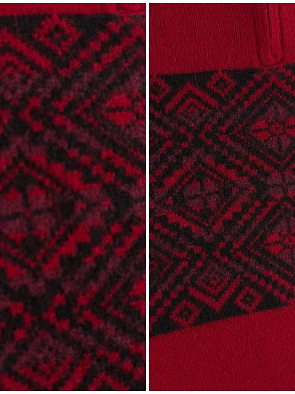 NWT Joseph Abboud Red Fair Isle Wool Blend 1/4 Zip Pullover Sweater 2XL - $80